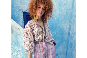 CLARAMONTE cotton blouse "Nina" patch black