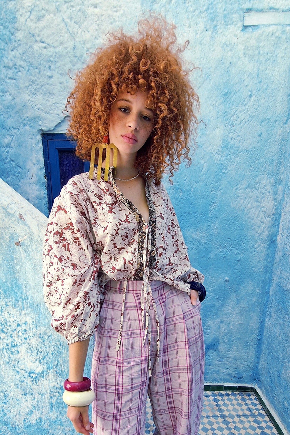 CLARAMONTE cotton blouse "Nina" patch black