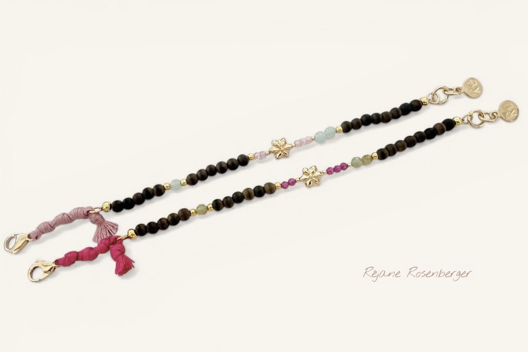REJANE ROSENBERGER DESIGN stone bracelet "BOHO" with cotton