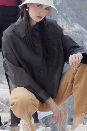 VIA MASINI Lederjacke "JOY" chocolat