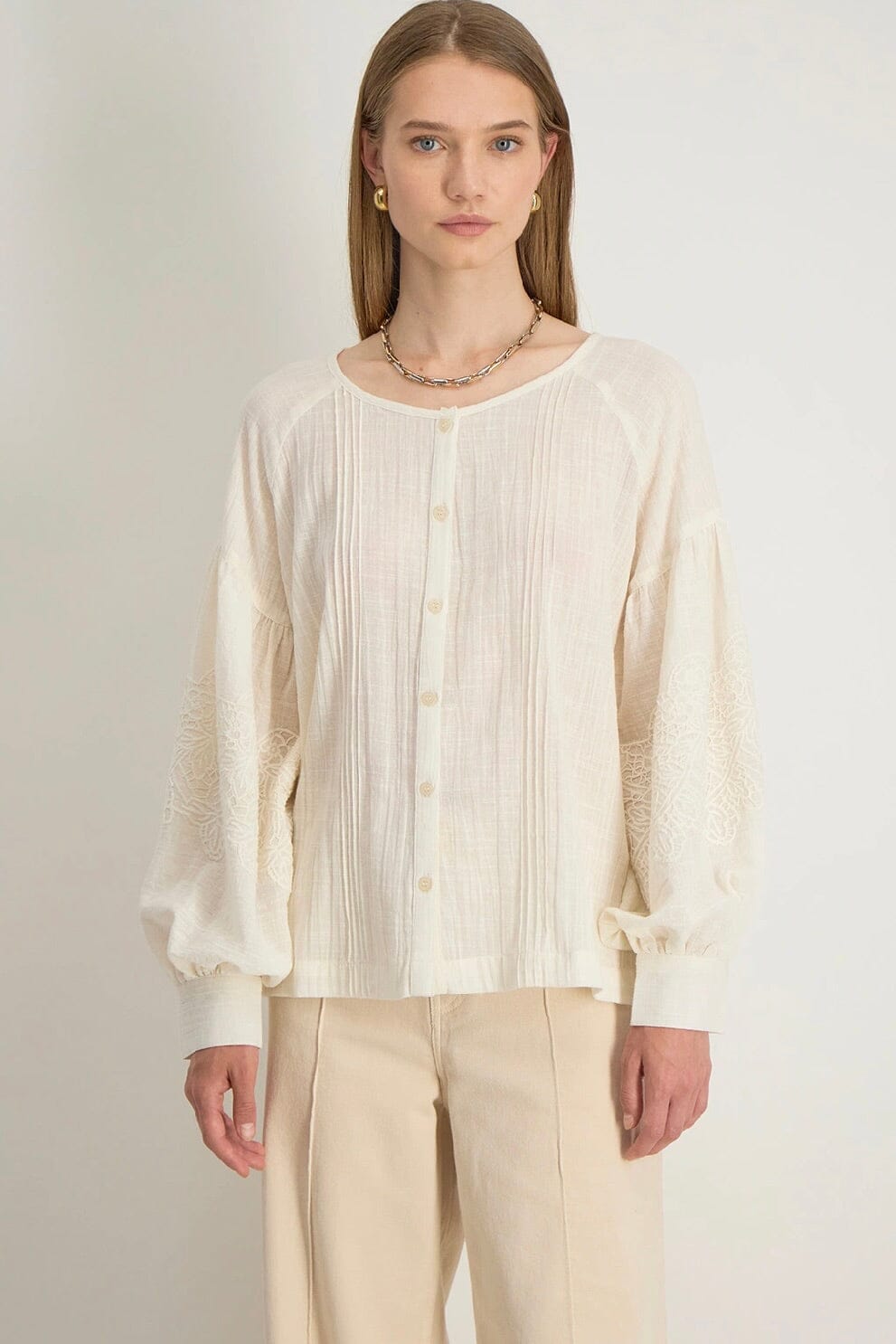 STELLA FOREST Baumwollbluse "POLINA" off-white