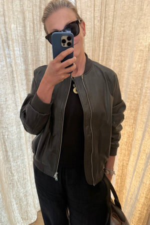 VIA MASINI Lederjacke "FARSIA" dunkelbraun