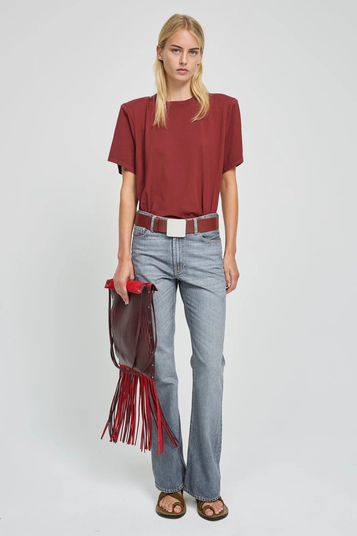 LAURENCE BRAS Flared Jeans "AMBRE" light grey