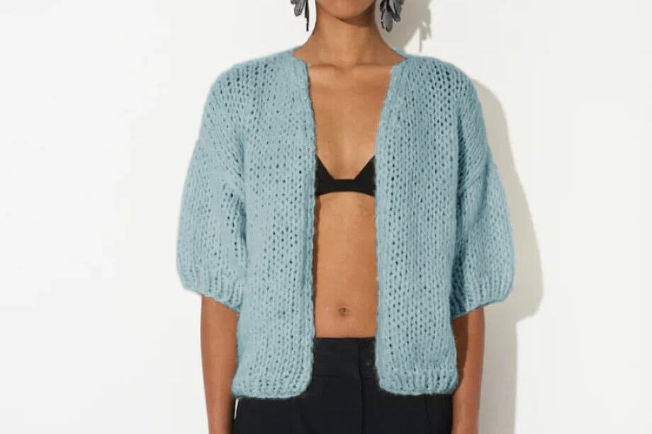 MAIAMI short sleeve cardigan "ALPACA" cinnamon