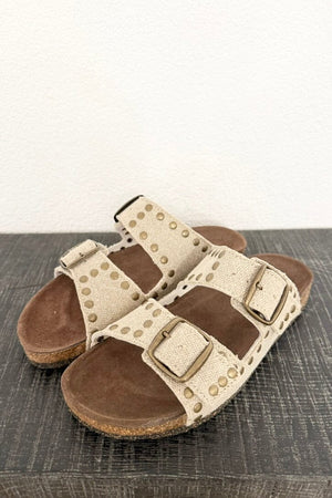 BOSABO Birkenstock "ISABEL" Leinen mit Messing Stoods