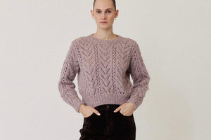 MAIAMI Chunky Alpaca Lace Pullover grey rose