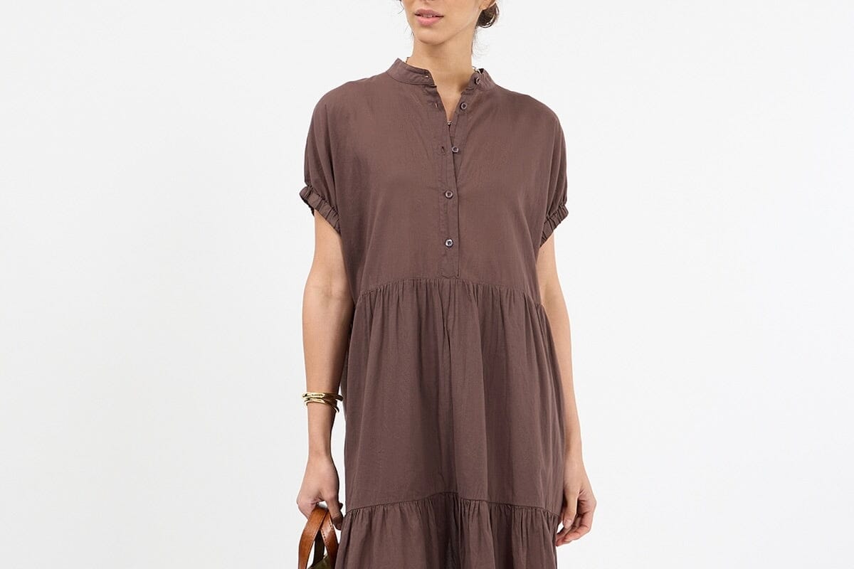 SOSUE Baumwollkleid "COWBOY" brown