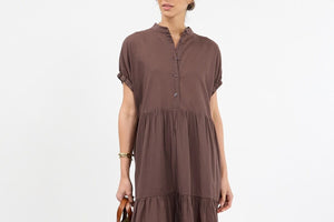 SOSUE Baumwollkleid "COWBOY" brown