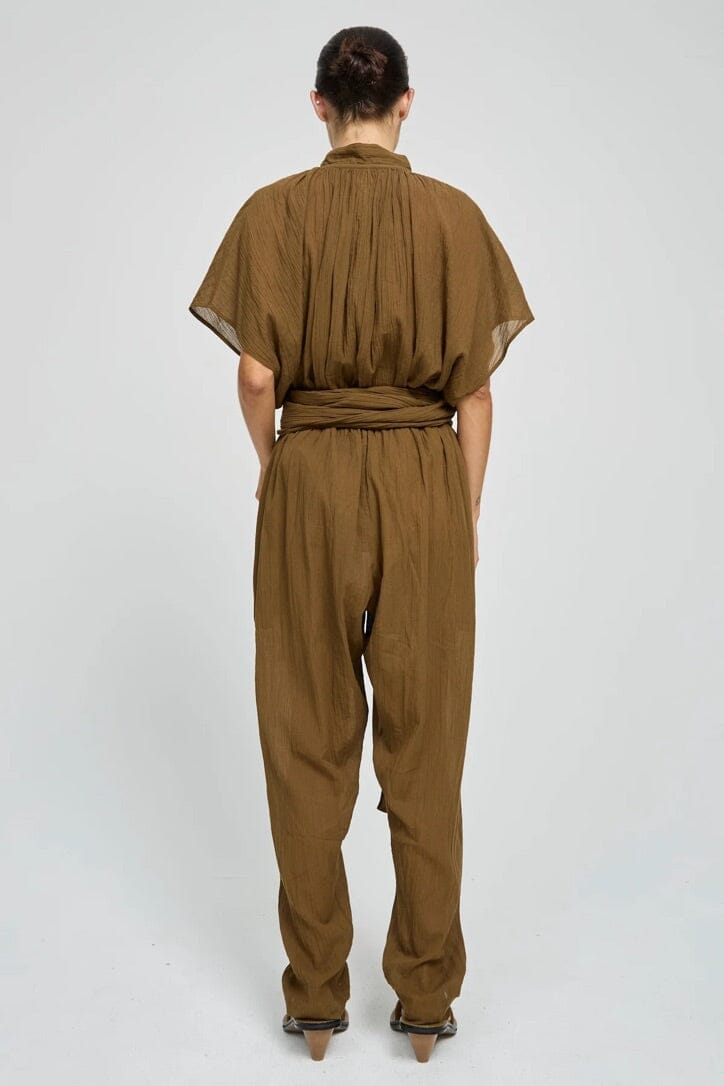LAURENCE BRAS Baumwollbluse "WHEELESS" khaki