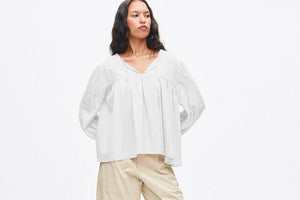 RABENS SALONER cotton blouse "EIKE" white