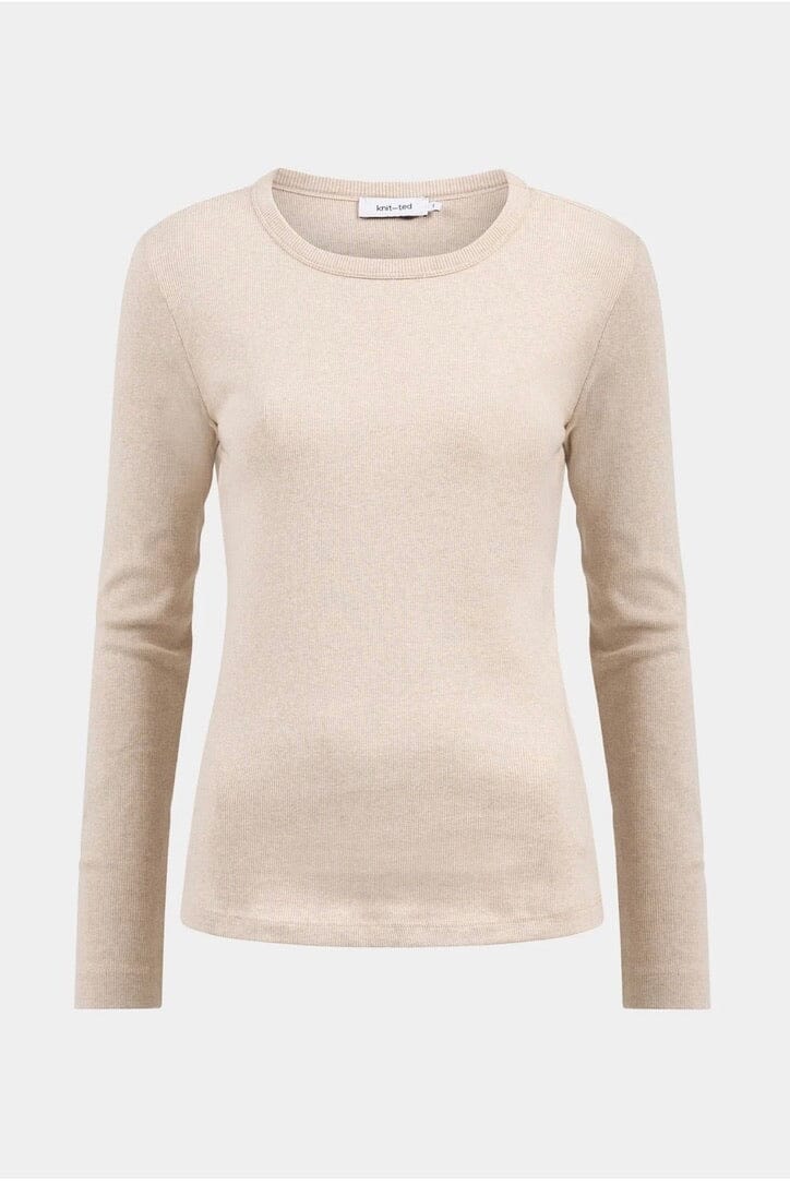 KNIT TED Roundneck Shirt "KALEY" sand méliert