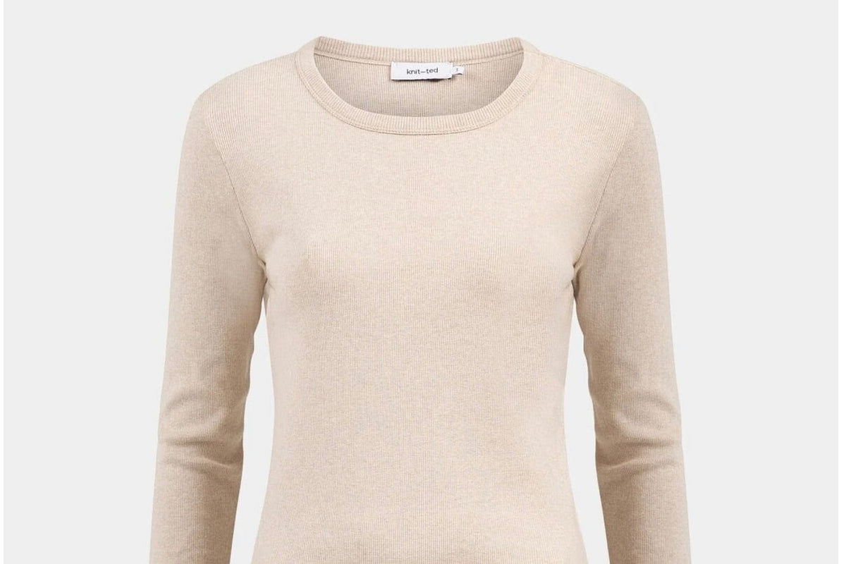 KNIT TED Roundneck Shirt "KALEY" sand méliert