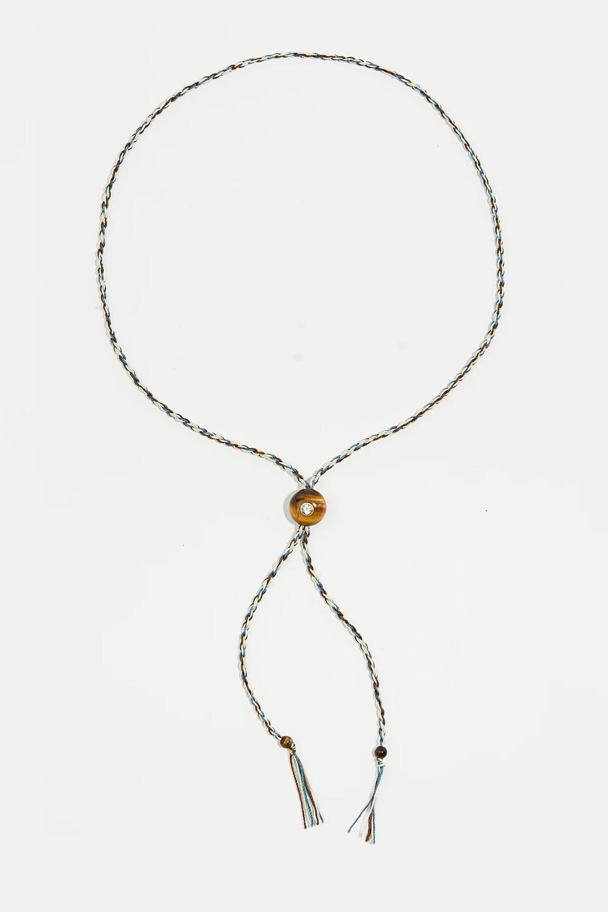 TAMARA TAICHMANN Baumwollkette "Candy"  Tiger Eye cobalt/cinnamon