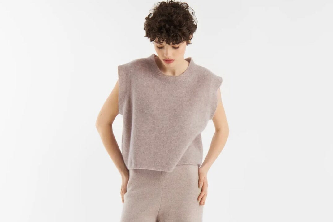 SOSUE Cashmere Pullunder "BEI" sand méliert