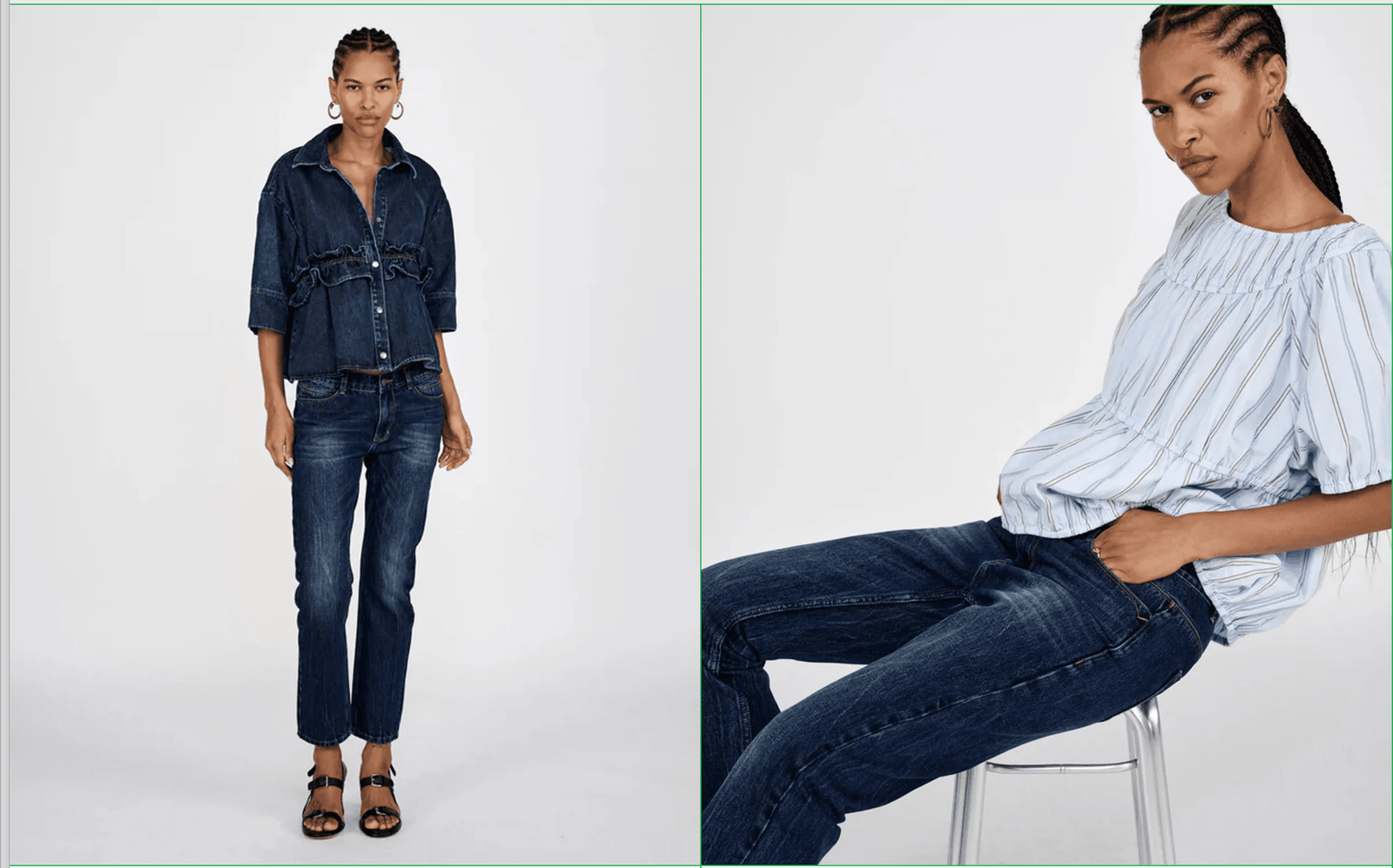 RABENS SALONER soft denim trousers "INEZ" washed indigo