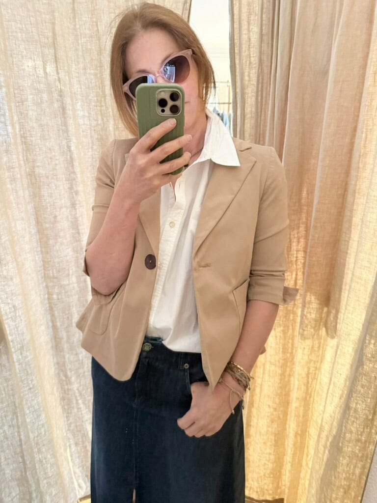 VIA MASINI Cotton Blazer "GIA" beige
