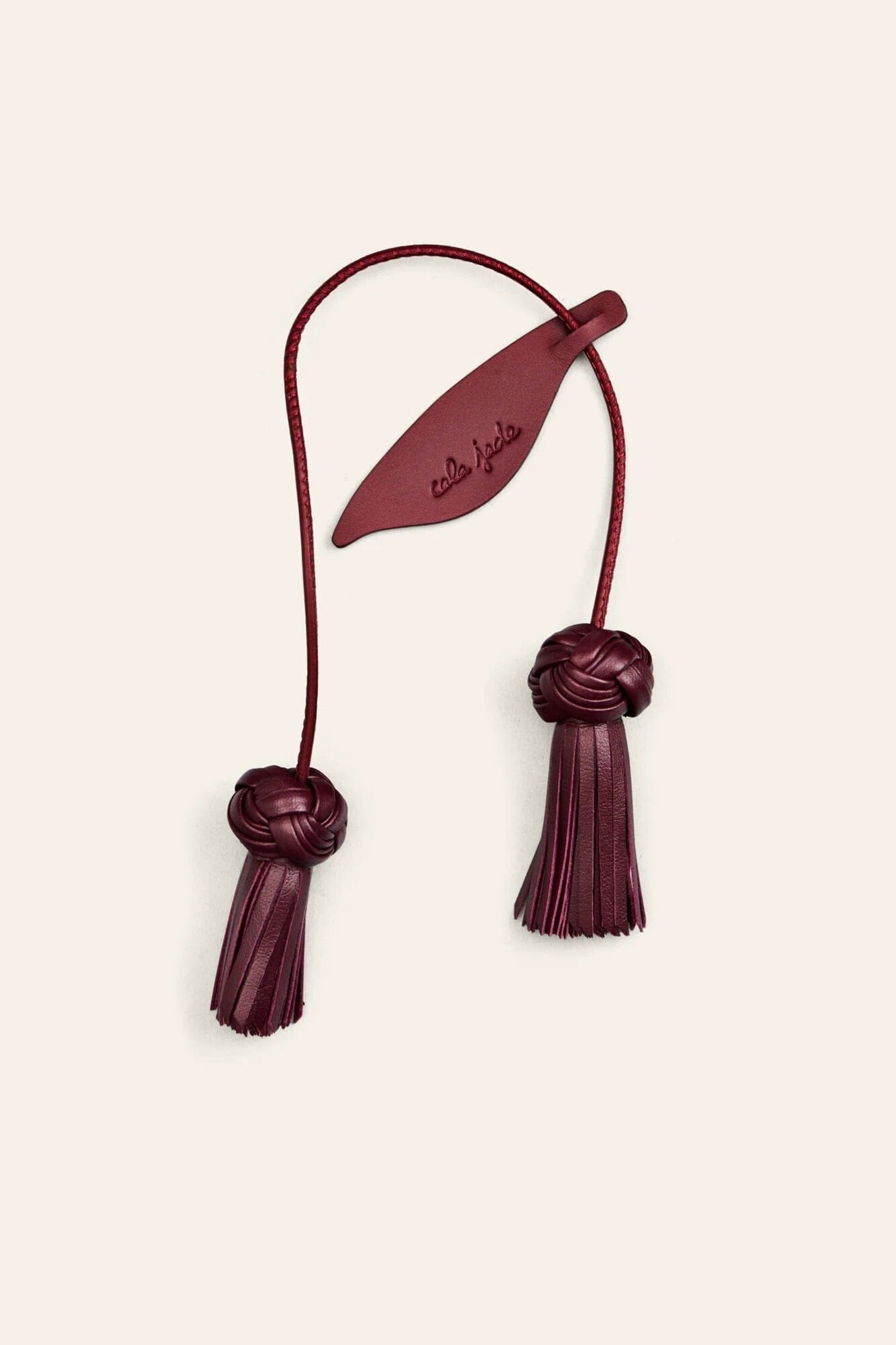 CALAJADE Ledercharm "FLOWER" merlot