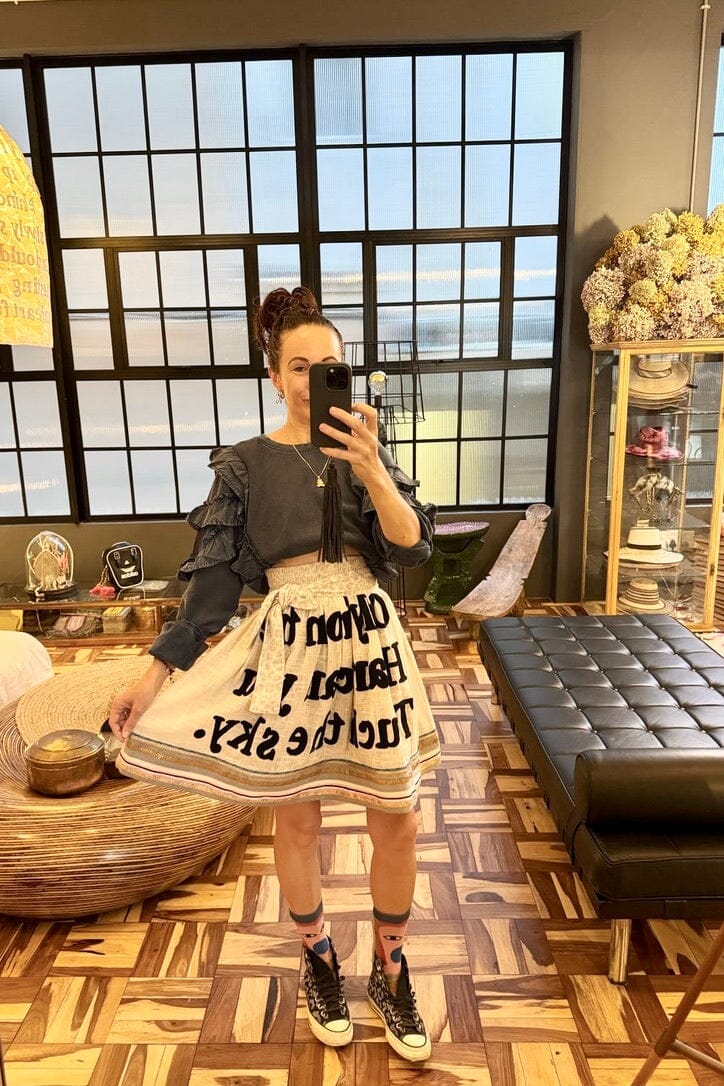 KARIEN BELLE Mini Skirt "POETRY" off-white