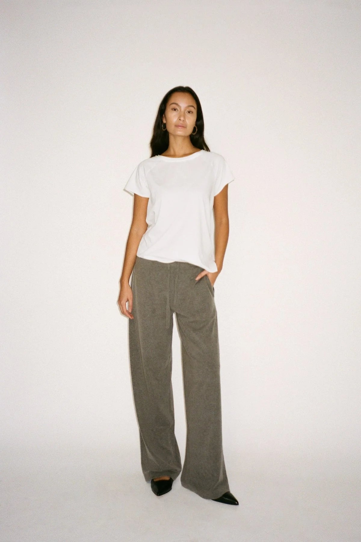 RABENS SALONER  Strick Lounge Hose "FILINE" olive