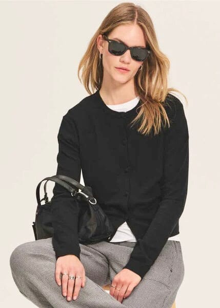 VELVET Feinstrick Cardigan "ANGELICA07" schwarz