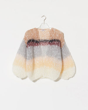 MAIAMI Cardigan "OMBRE" creme/mint