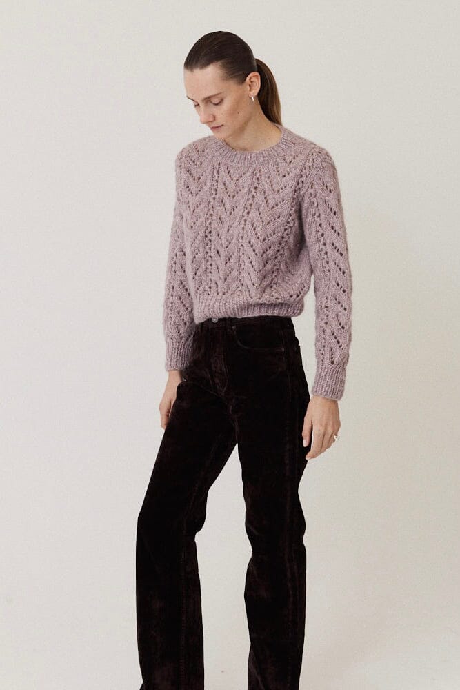 MAIAMI Chunky Alpaca Lace Pullover grey rose