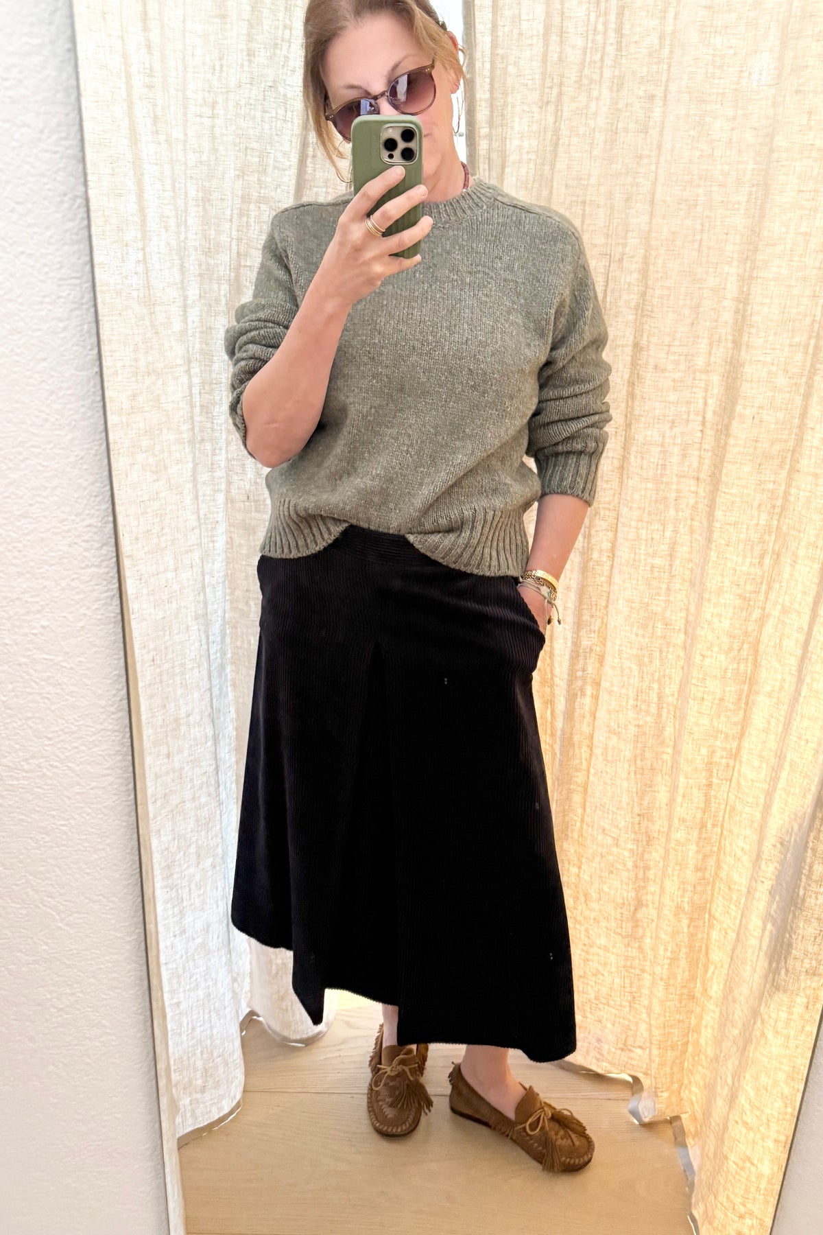 VIA MASINI Velourcord Jupe "CARA" just black