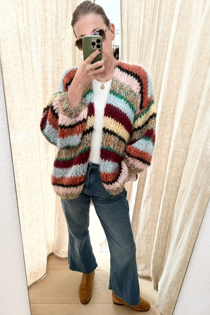 E WITH LOVE Handknit Jacke "MAYA" multi stripe