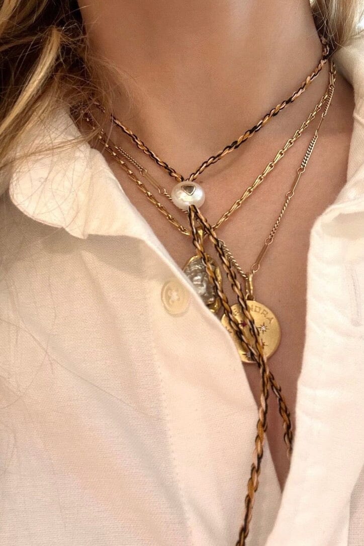 TAMARA TAICHMANN Baumwollkette "Scarlett"  sand/cinnamon/black