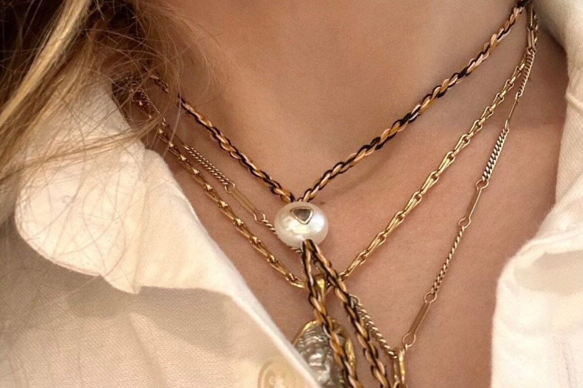 TAMARA TAICHMANN Baumwollkette "Scarlett"  sand/cinnamon/black