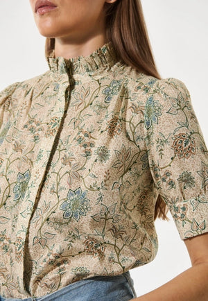 DEA KUDIBAL Baumwollbluse "LINEDEA" latte/mint