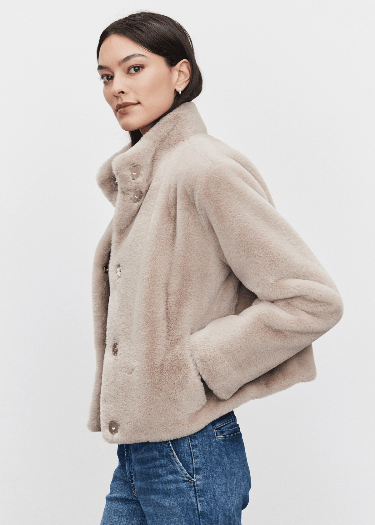 VELVET by Graham and Spencer  Fake Fur Jacke "Sheena" sand