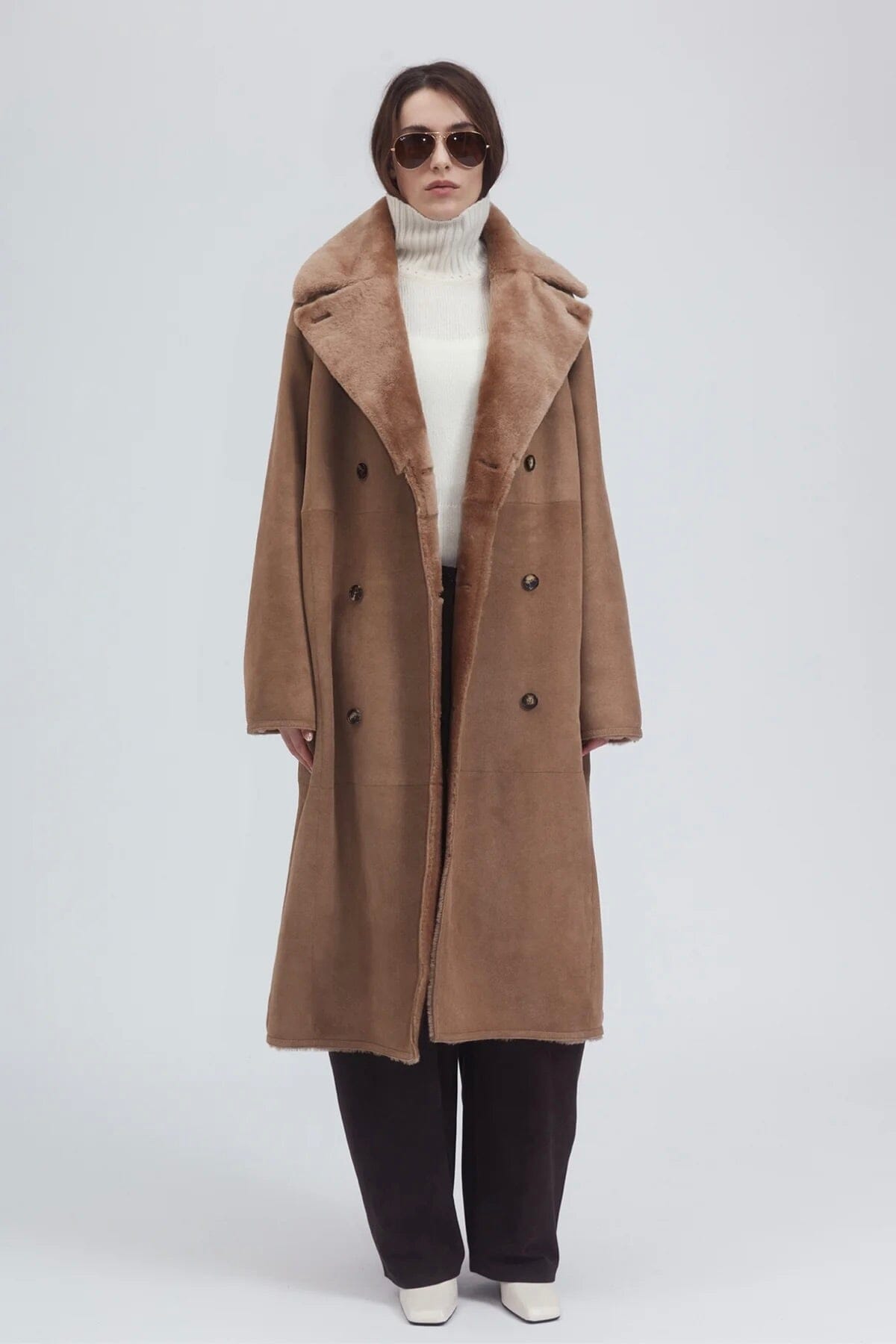 UTZON Shearlingmantel "CLARK" camel