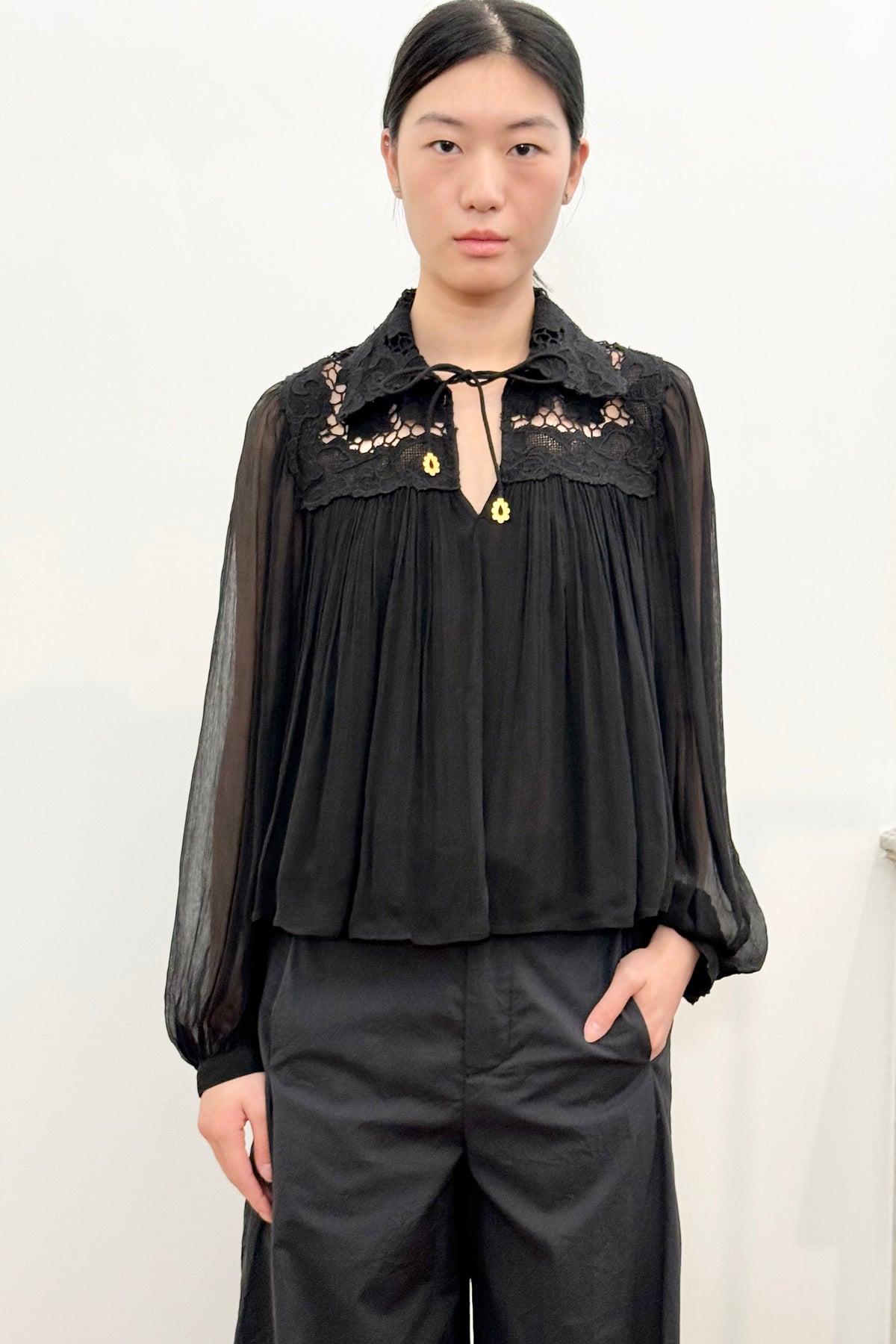 SEA NEW YORK Seidenbluse "DAPHNE" schwarz