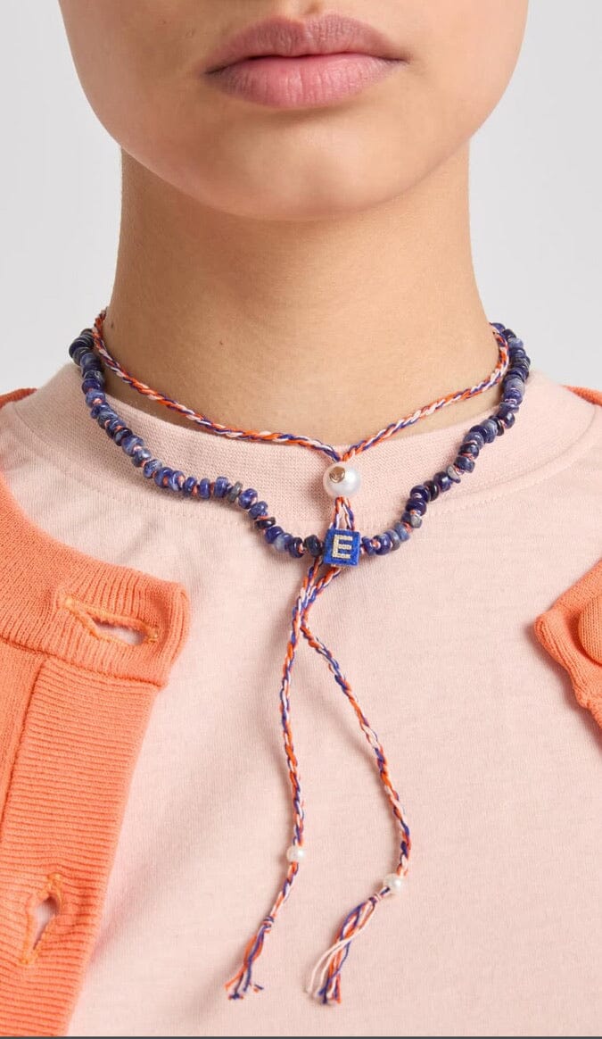 TAMARA TAICHMANN cotton necklace "Scarlett" Amazonite turquoise