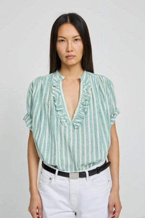 LAURENCE BRAS Baumwollbluse "DIDA" green