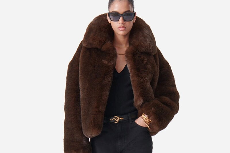 VANESSA BRUNO Fakefur Jacke "DANIEL" brown
