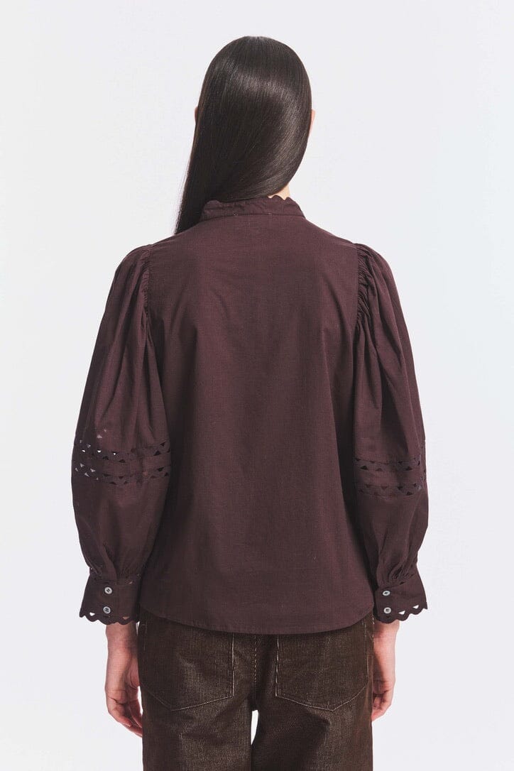 ANTIK BATIK Baumwollbluse "Romina" braun