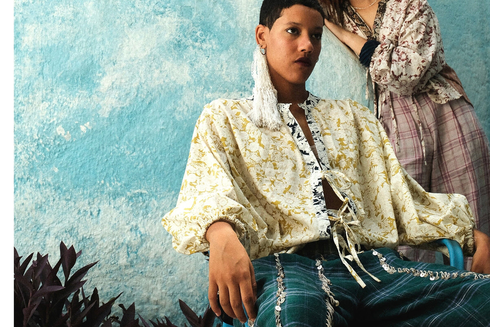 CLARAMONTE cotton blouse "Nina" patch black