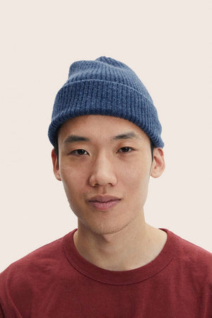 Wool Beanie "Steel" von LE BONNET