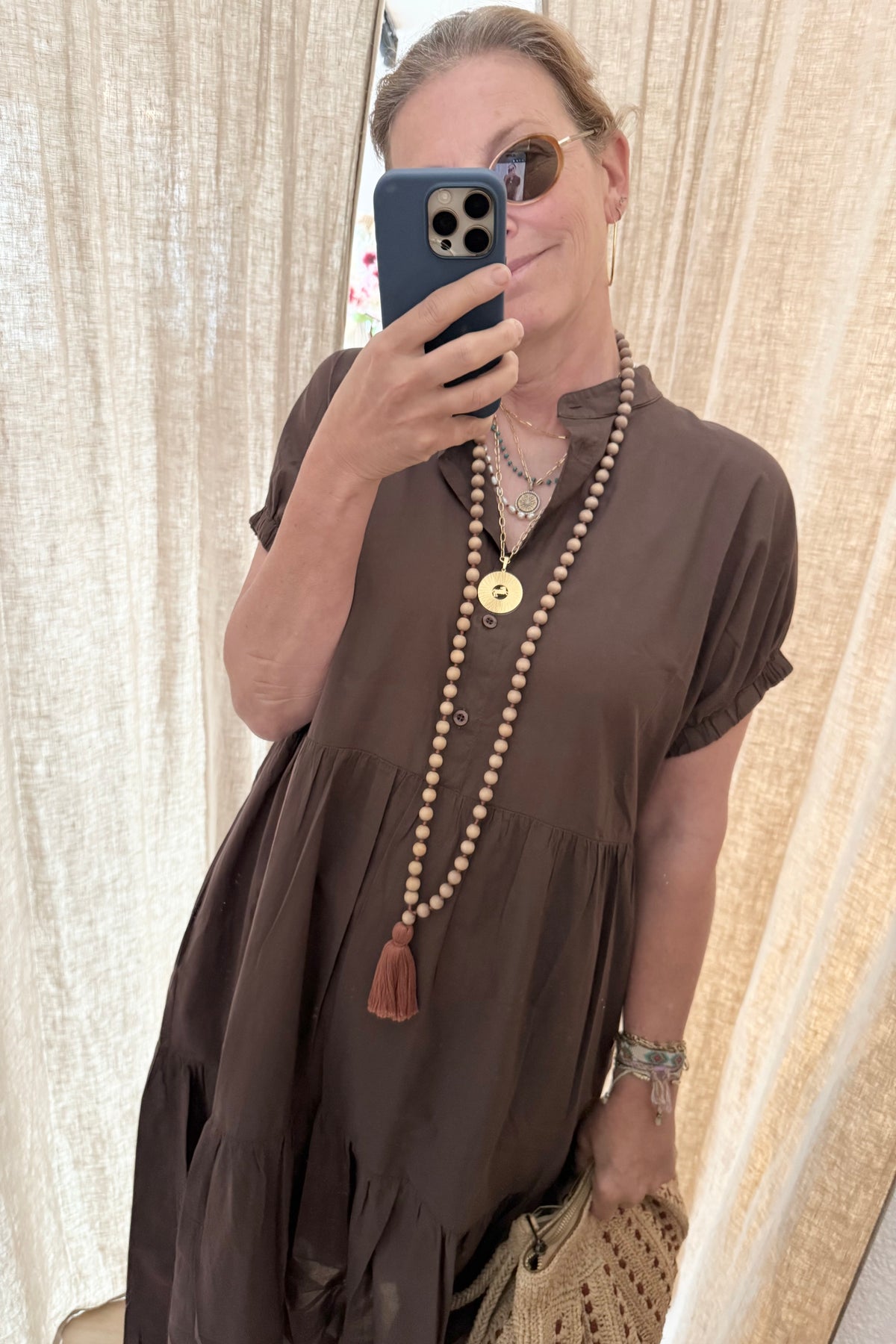 SOSUE Baumwollkleid "COWBOY" brown