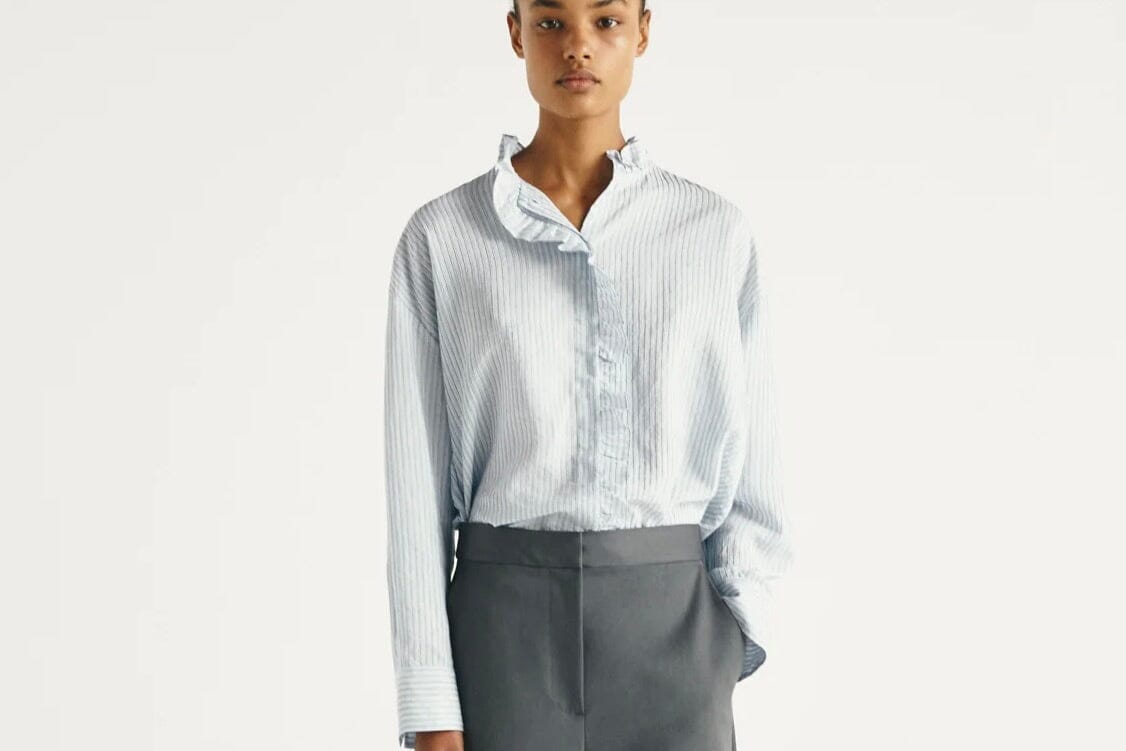 MASSCOB Viscose/Seiden Bluse "LUBNA" sea stripe