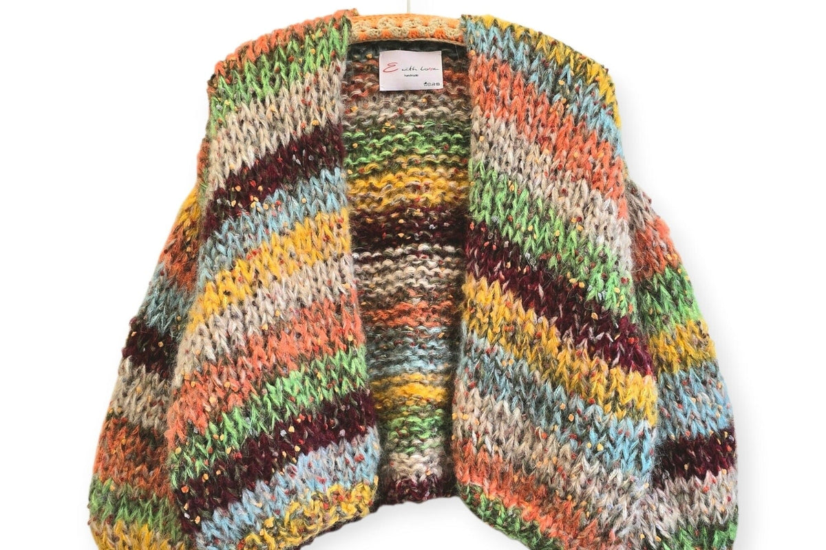 E WITH LOVE Handknit jacket "INAYA" mix color