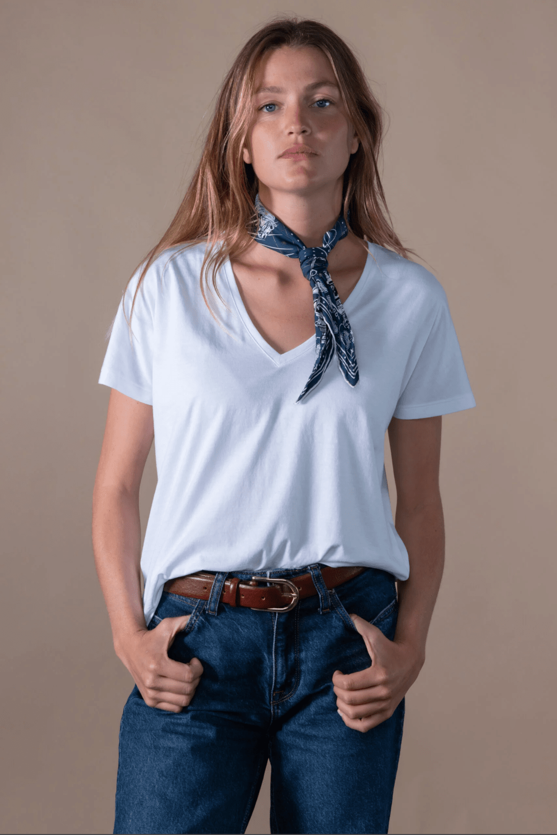 Choice by Réjane Rosenberger V-Neck Shirt "Basic" weiss