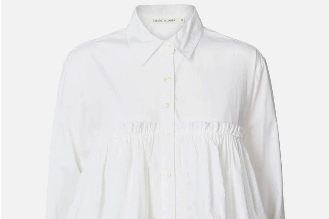 RABENS SALONER  Baumwollbluse "SHAKER" weiss