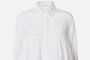 RABENS SALONER  Baumwollbluse "SHAKER" weiss