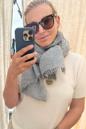Choice by Réjane Rosenberger cashmere scarf gray méliert (MS-70027)