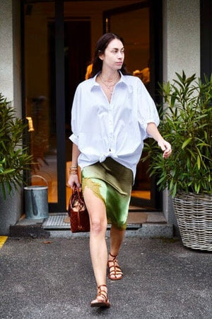 MES DEMOISELLES Seidenjupe "ERANU" green