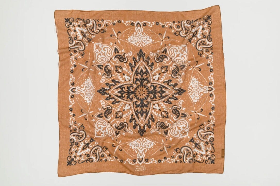 MAISON LECOMTE FLAMANT Baumwollschal "Bandana" camel