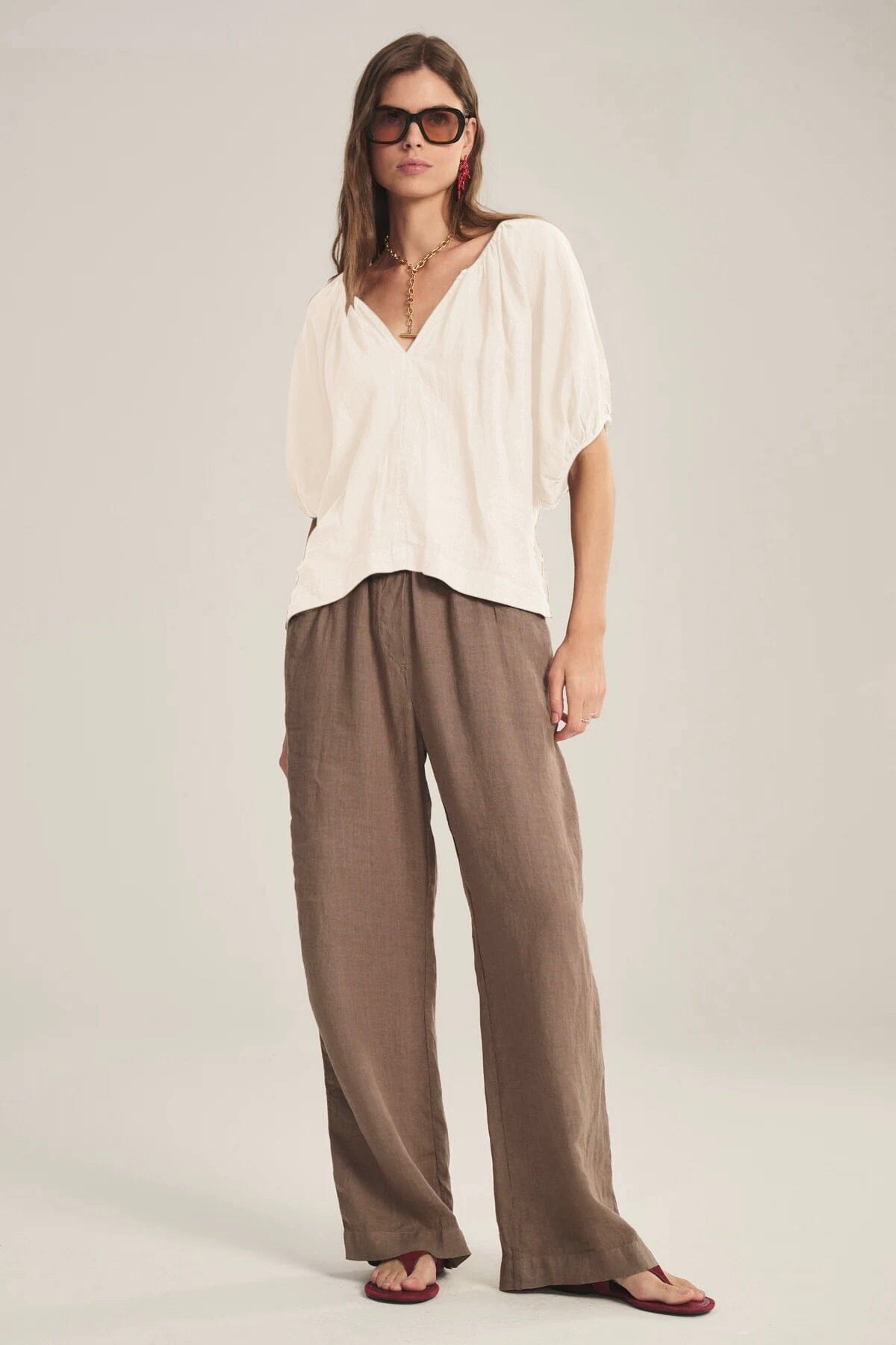 VELVET by Graham & Spencer Leinen Shirt "COSETTE07" chalk